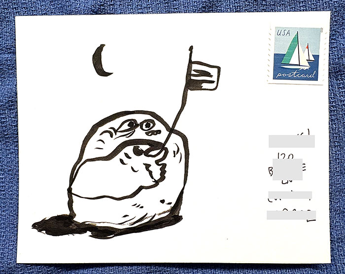 Postcard drawing sent to send cheer