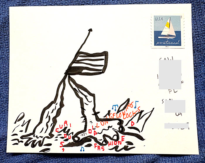 Postcard drawing sent to send cheer