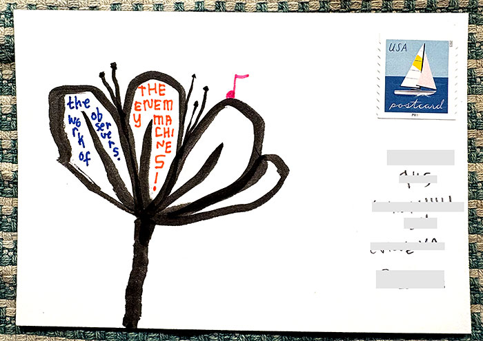 Postcard drawing sent to send cheer