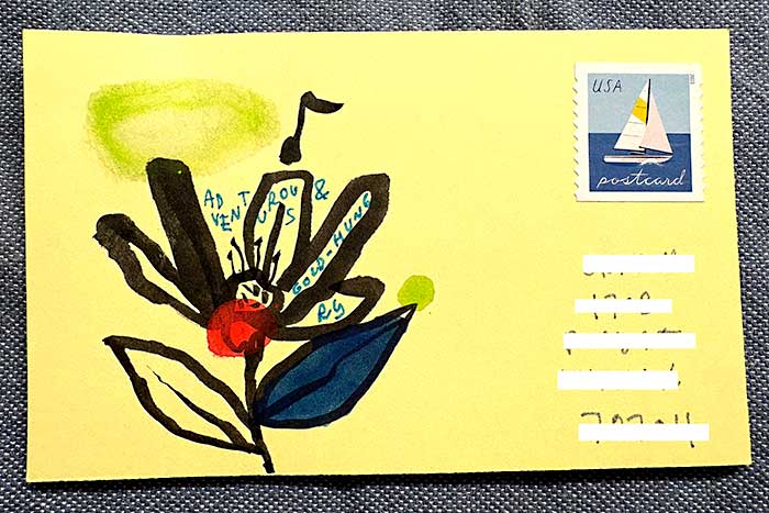 Postcard drawing sent to send cheer