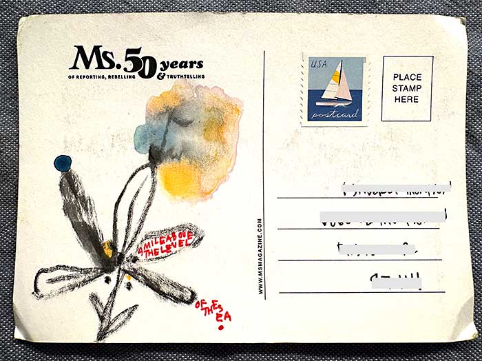 Postcard drawing sent to send cheer