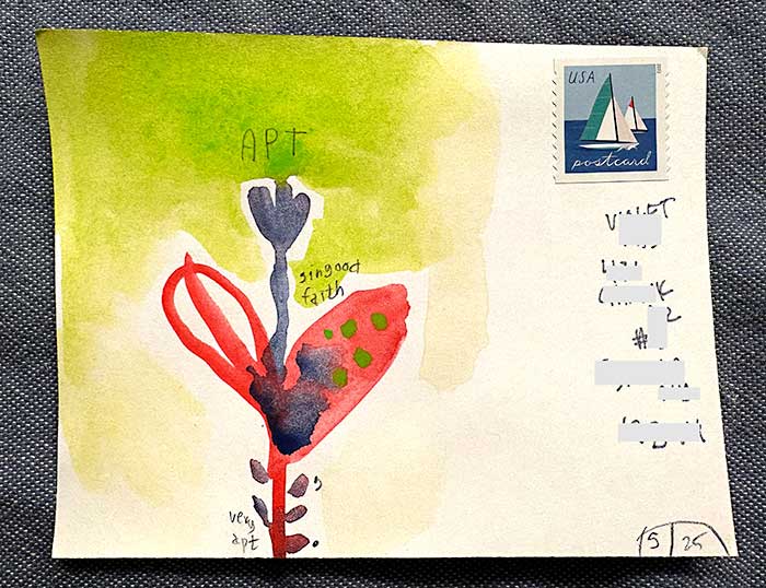 Postcard drawing sent to send cheer