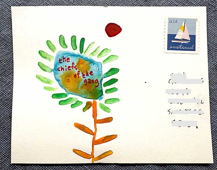 Postcard drawing sent to send cheer