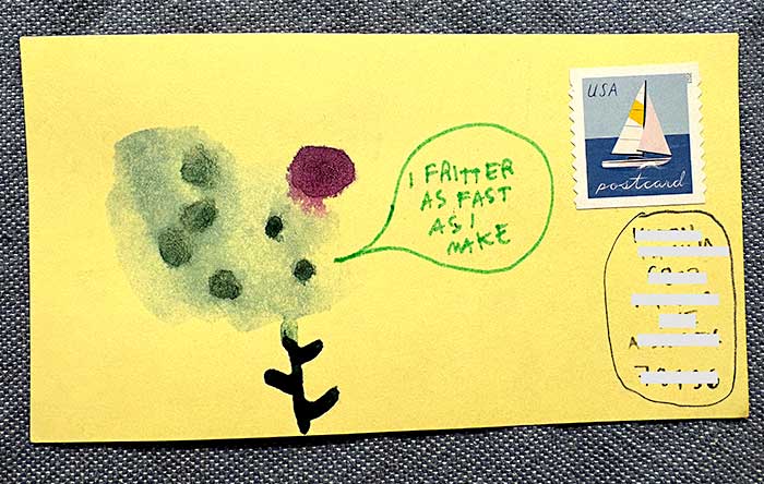 Postcard drawing sent to send cheer