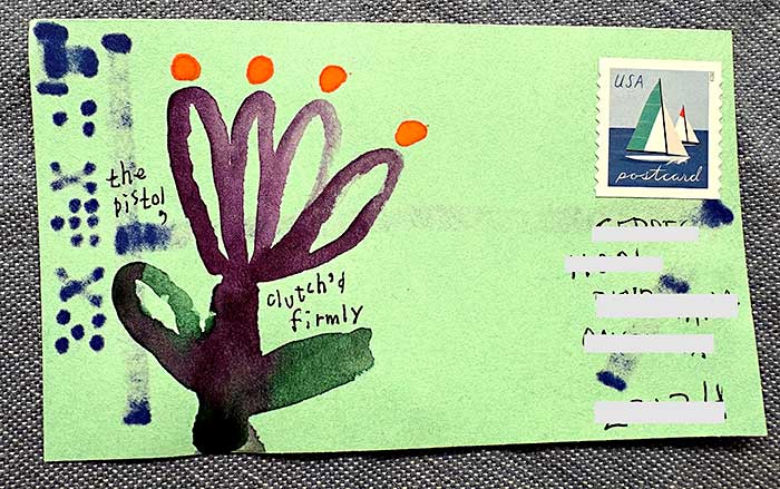 Postcard drawing sent to send cheer