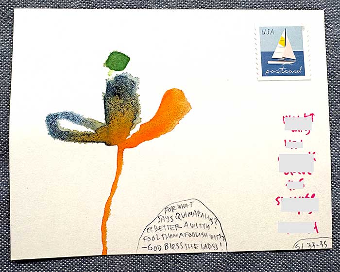 Postcard drawing sent to send cheer
