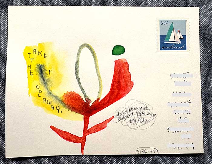 Postcard drawing sent to send cheer