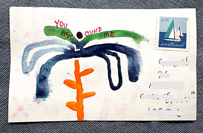 Postcard drawing sent to send cheer