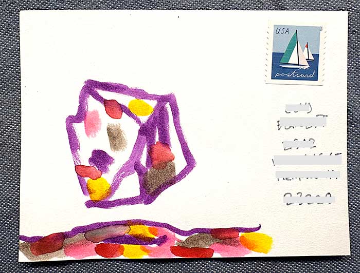 Postcard drawing sent to send cheer