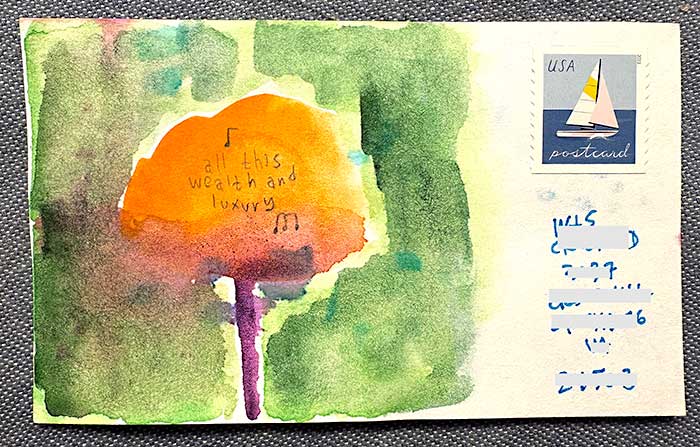 Postcard drawing sent to send cheer
