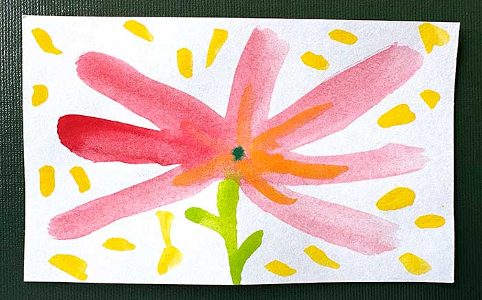 Postcard drawing sent to send cheer