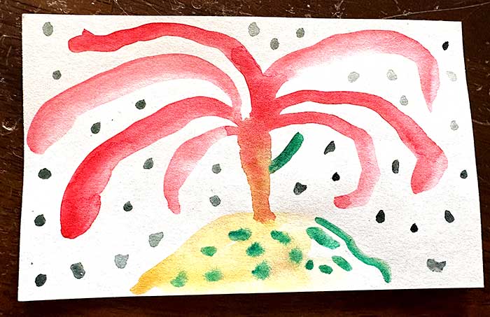 Postcard drawing sent to send cheer