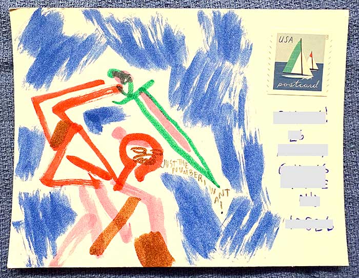 Postcard drawing sent to send cheer
