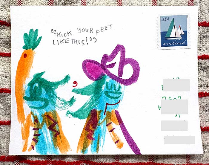 Postcard drawing sent to send cheer