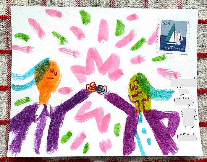 Postcard drawing sent to send cheer