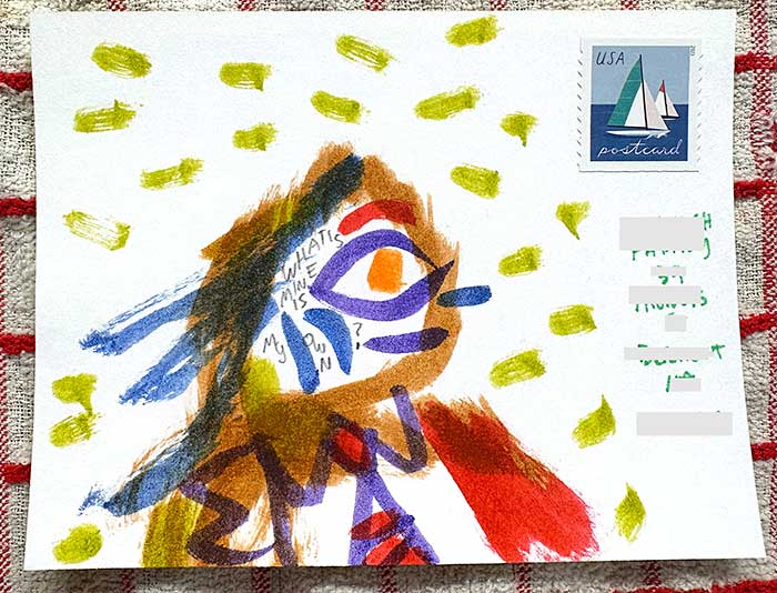 Postcard drawing sent to send cheer