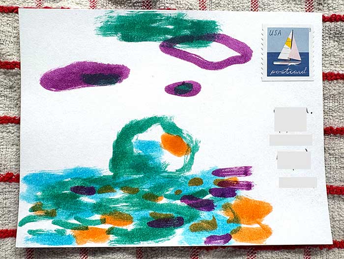 Postcard drawing sent to send cheer