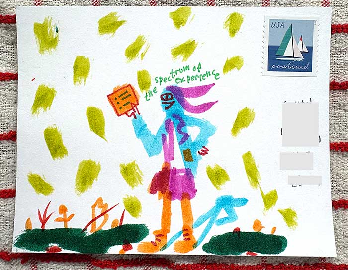 Postcard drawing sent to send cheer