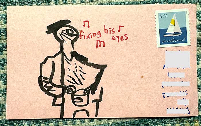 Postcard drawing sent to send cheer