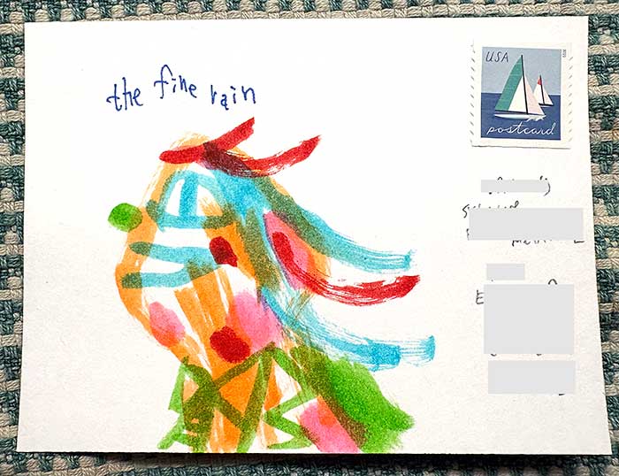 Postcard drawing sent to send cheer
