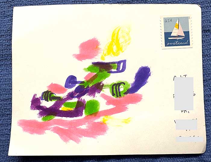 Postcard drawing sent to send cheer