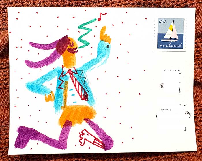 Postcard drawing sent to send cheer
