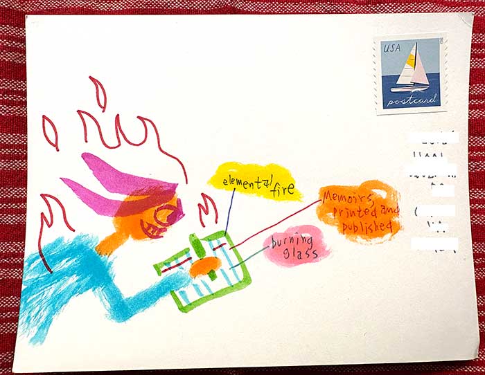 Postcard drawing sent to send cheer