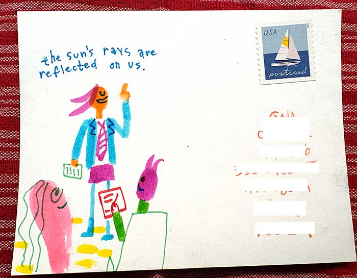 Postcard drawing sent to send cheer