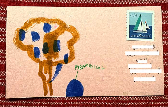 Postcard drawing sent to send cheer