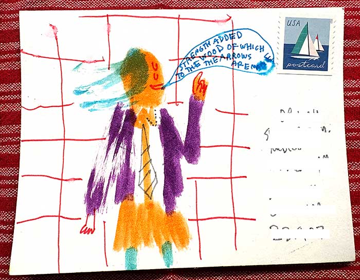 Postcard drawing sent to send cheer