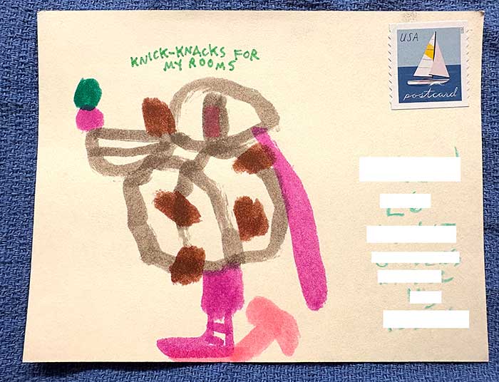 Postcard drawing sent to send cheer