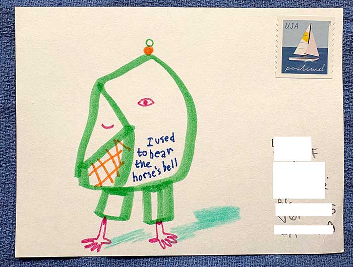 Postcard drawing sent to send cheer