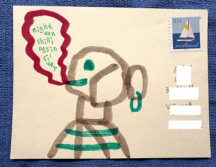 Postcard drawing sent to send cheer