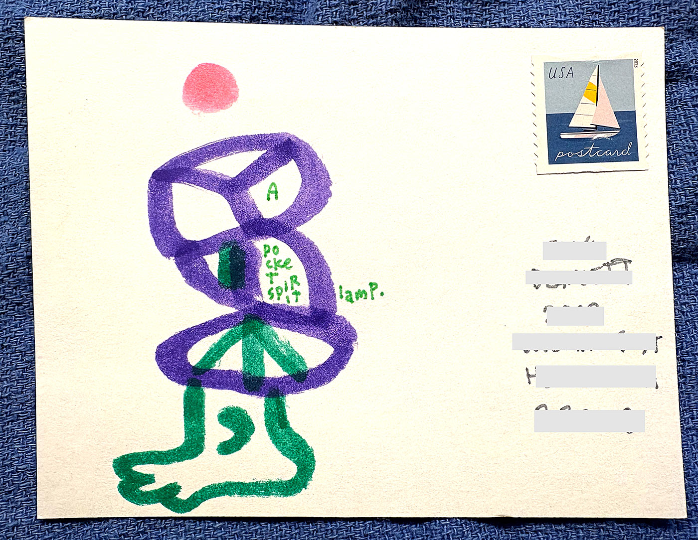 Postcard drawing sent to send cheer