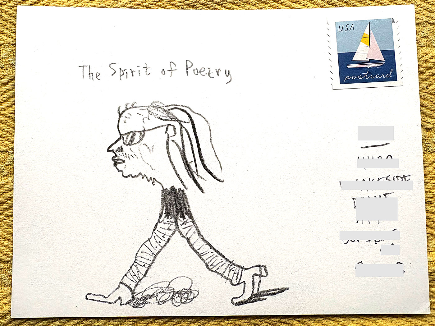 Postcard drawing sent to send cheer
