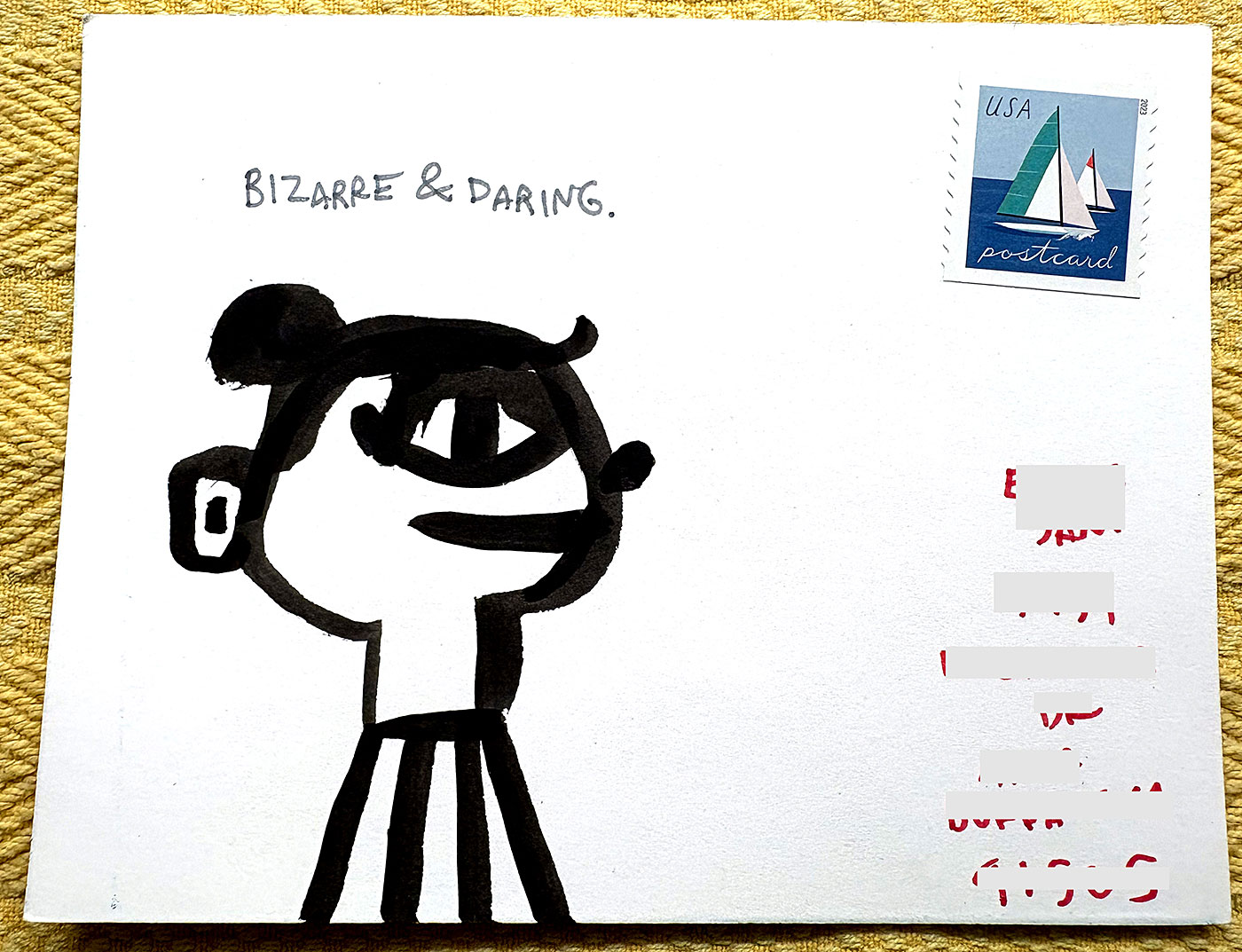 Postcard drawing sent to send cheer