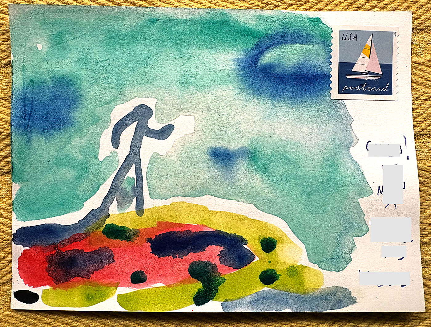 Postcard drawing sent to send cheer