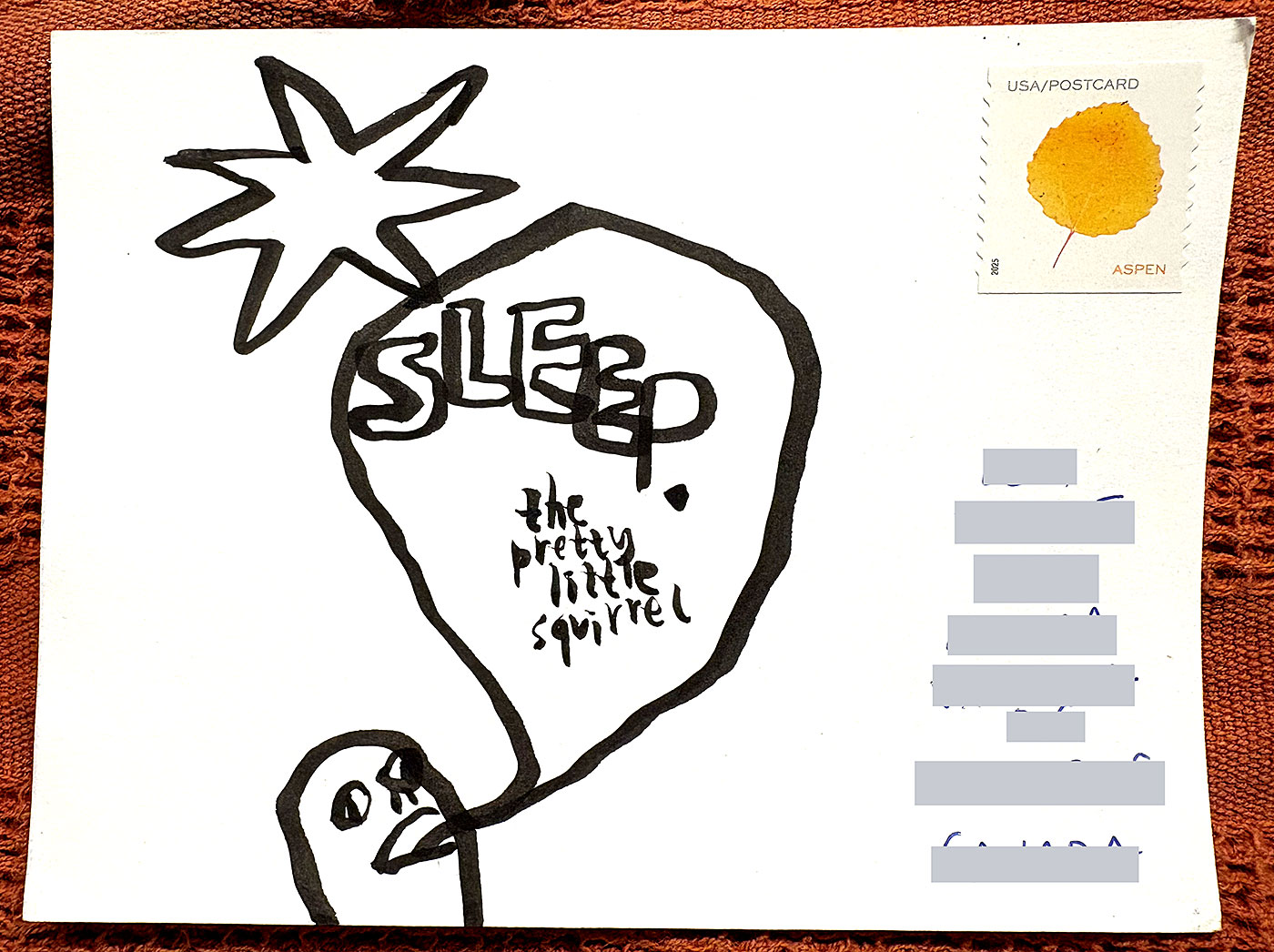 Postcard drawing sent to send cheer