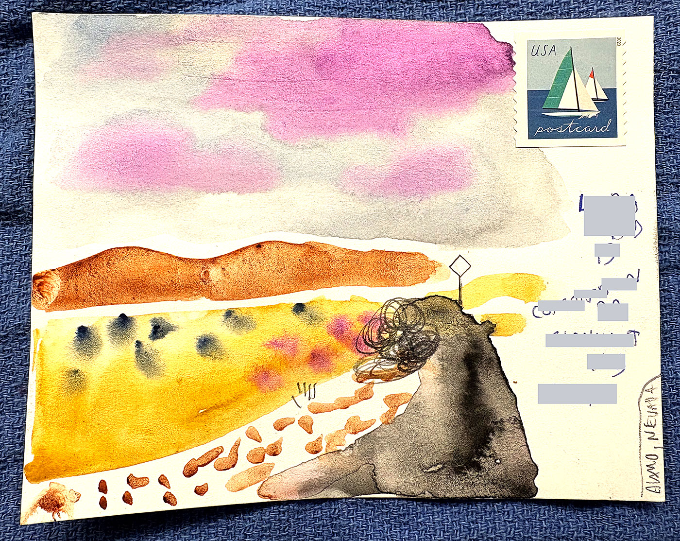 Postcard drawing sent to send cheer