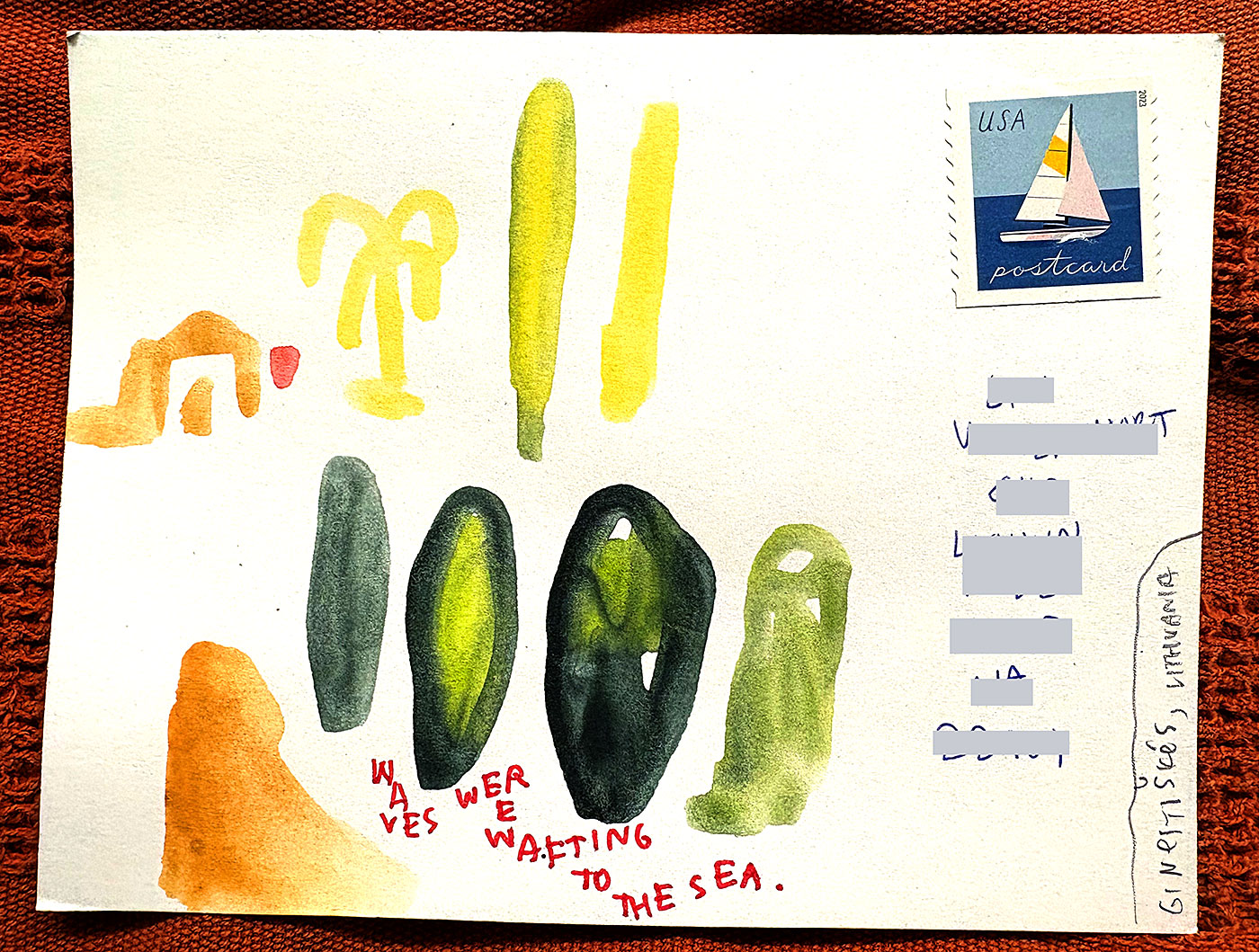 Postcard drawing sent to send cheer
