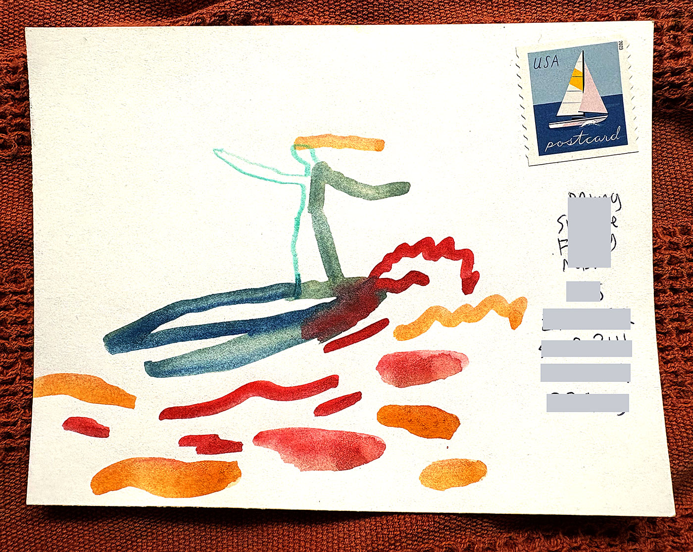Postcard drawing sent to send cheer