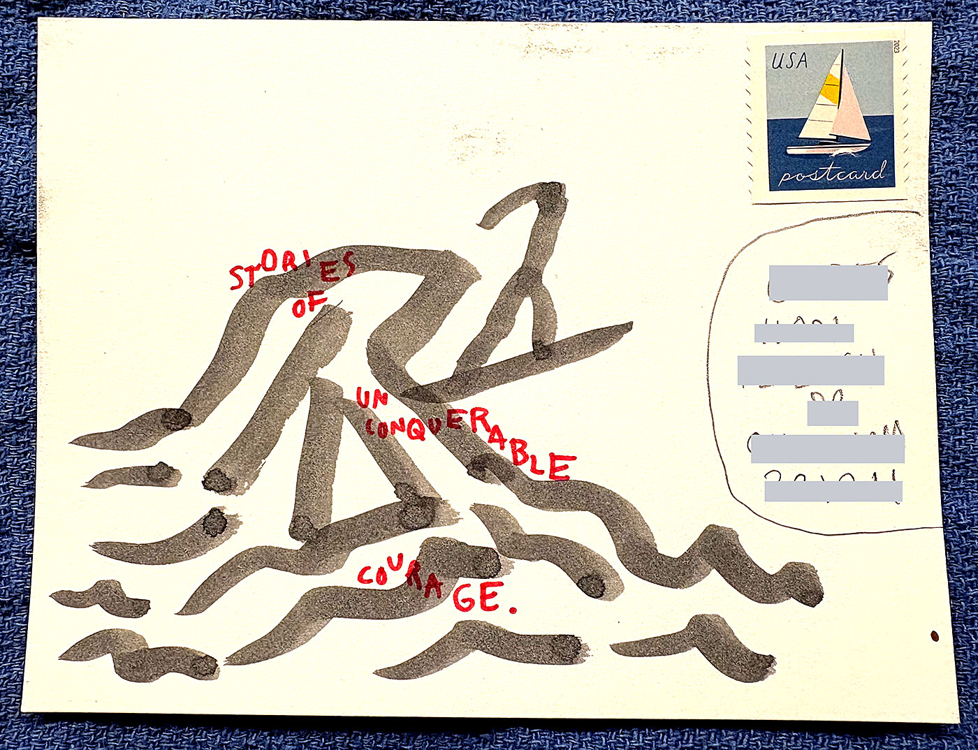 Postcard drawing sent to send cheer