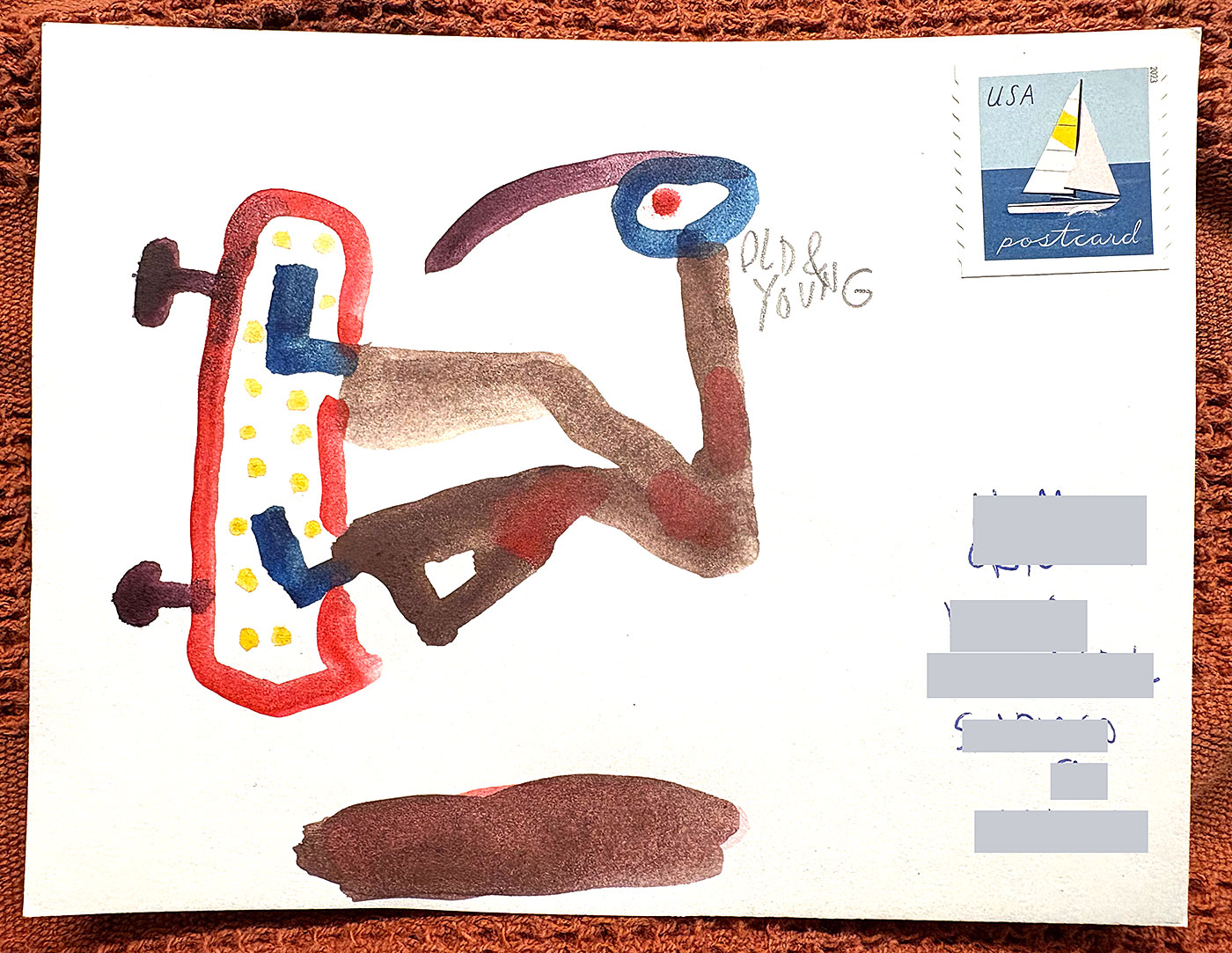 Postcard drawing sent to send cheer