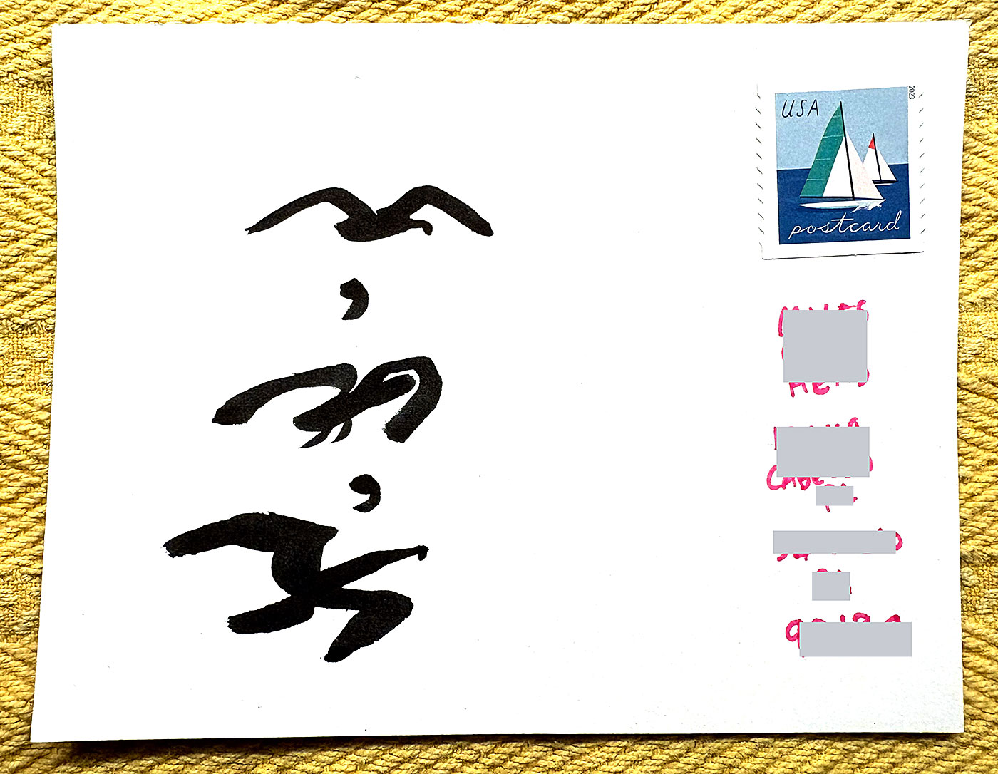 Postcard drawing sent to send cheer