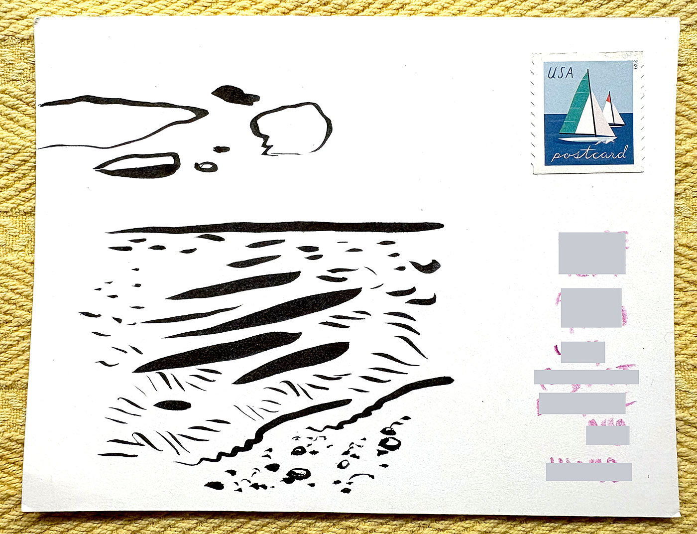 Postcard drawing sent to send cheer