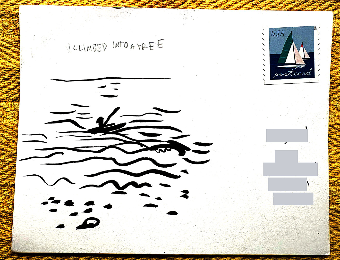 Postcard drawing sent to send cheer