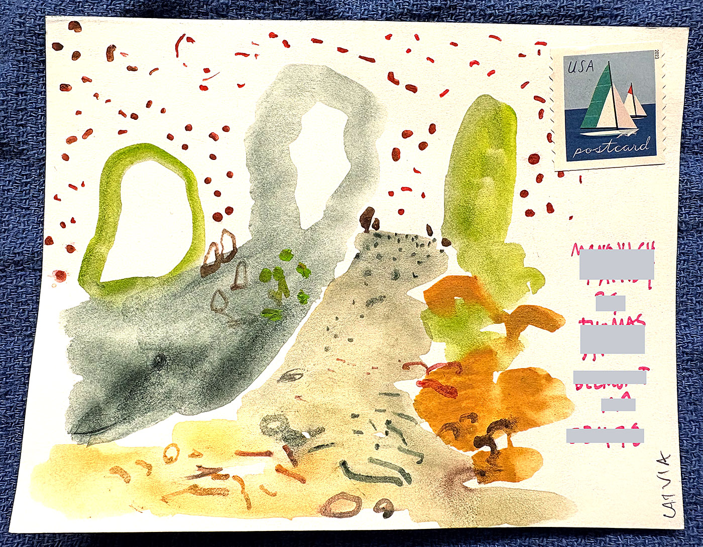 Postcard drawing sent to send cheer