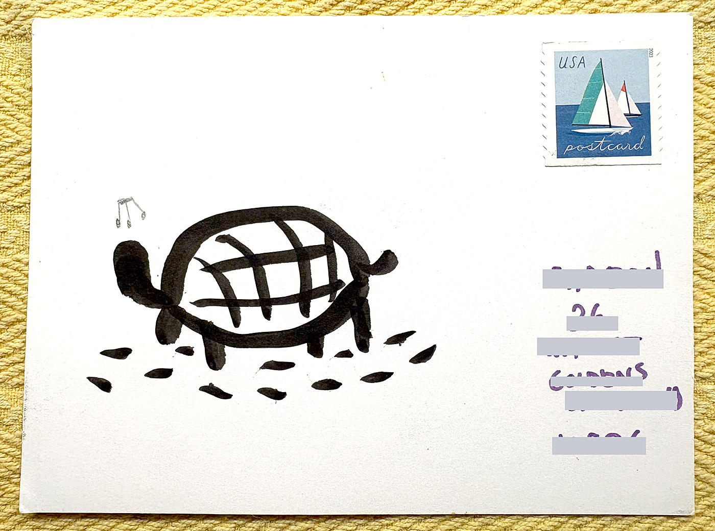 Postcard drawing sent to send cheer