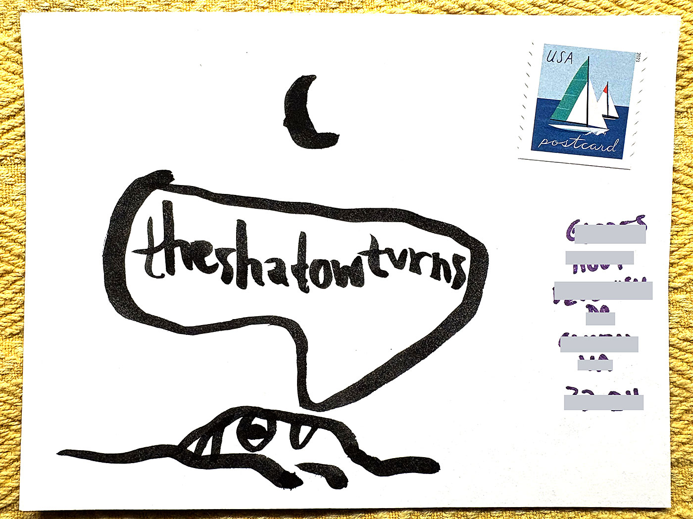 Postcard drawing sent to send cheer