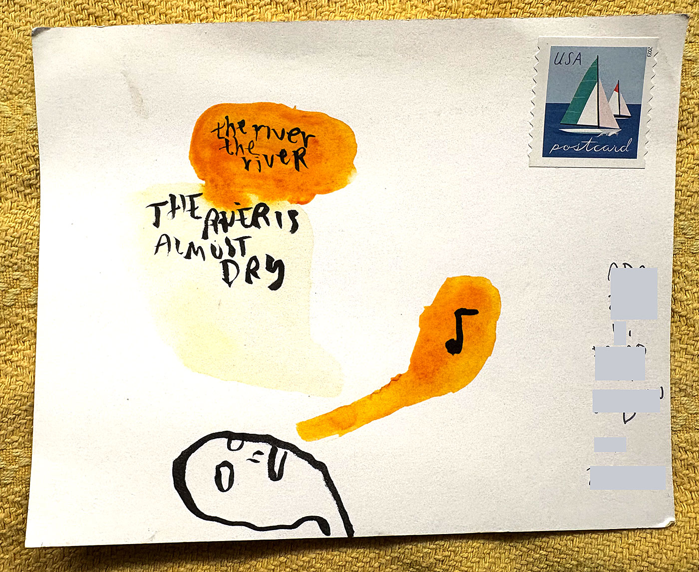 Postcard drawing sent to send cheer